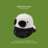 飞行员帽子男韩版 潮眼镜鸭舌帽秋天墨镜女ins潮牌秋季 休闲太阳帽