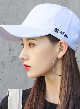 鸭舌帽女韩版潮ins潮秋天牌帽子女百搭白色弯檐女秋季时尚遮阳帽