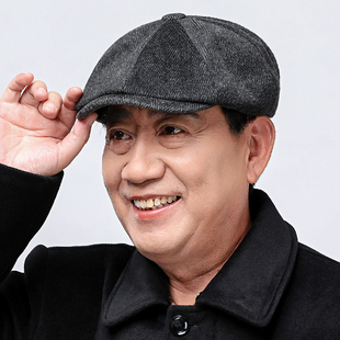 中老年帽子男贝雷帽前进帽秋季老头鸭舌帽爸爸爷爷男款八角帽