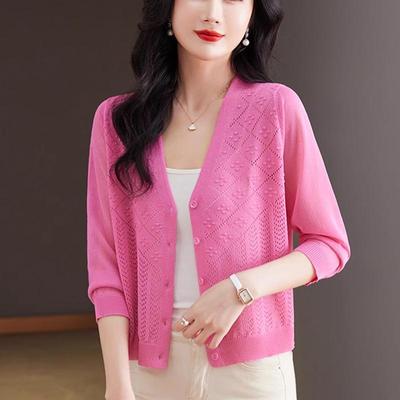 女装2025新款夏季披肩外搭配裙子空调衫薄款长袖防晒针织开衫上衣