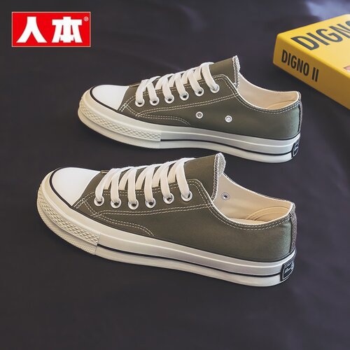 人本透气帆布休闲低帮潮鞋板鞋