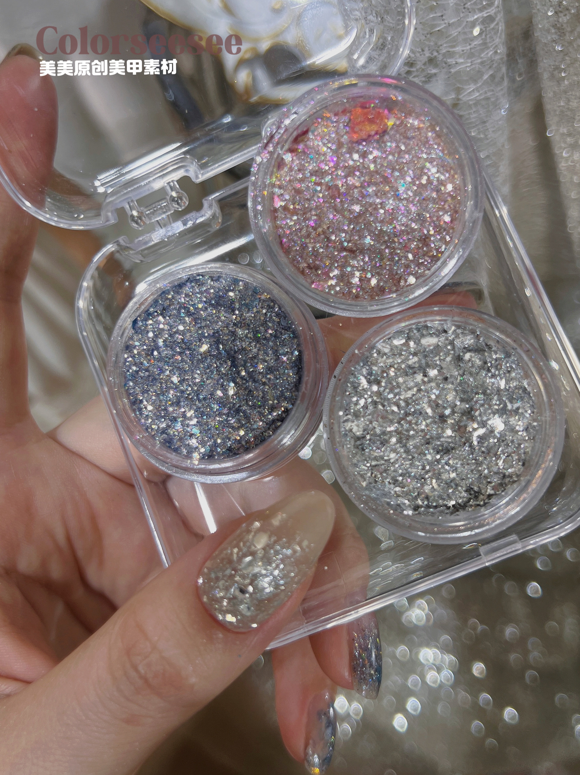 美美原创美甲素材6月幻境丝语高品质小众感指甲亮片低调好搭配,彩妆/香水/美妆工具,指甲装饰,淘宝优惠券,粉丝福利购,淘宝优惠卷