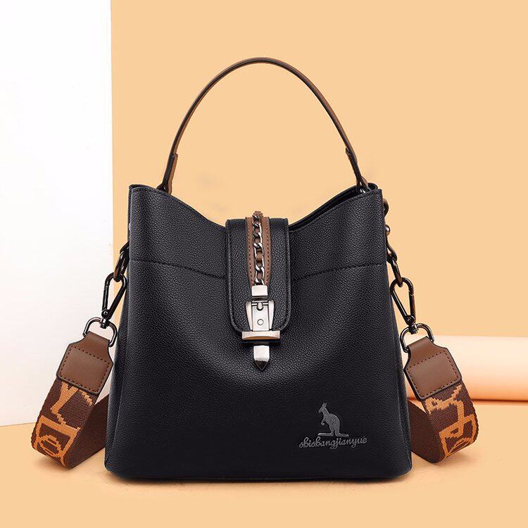 캥거루 가죽 여성 가방 크로스 바디 가방 2024 새로운 패션 중년 어머니 부드러운 가죽 작은 가방 어깨 핸드백