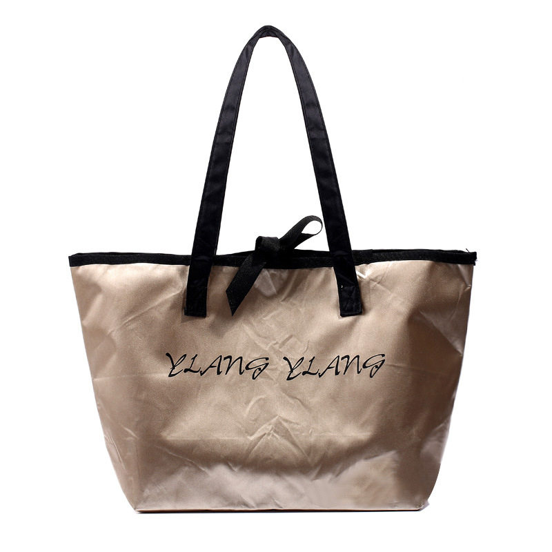 新款热卖人气日本杂志款香槟色字母单肩包购物袋手袋手提包满就送