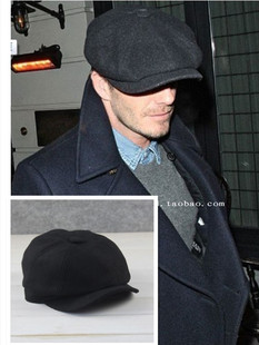 英伦小贝同款秋冬毛呢鸭舌帽 八角帽画家帽大号帽子导演帽休闲潮