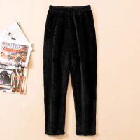 Women's pajama pants for autumn and winter, coral fleece long pants, thickened plush warm pants, cotton fleece large-sized men's home pants thumbnail 7