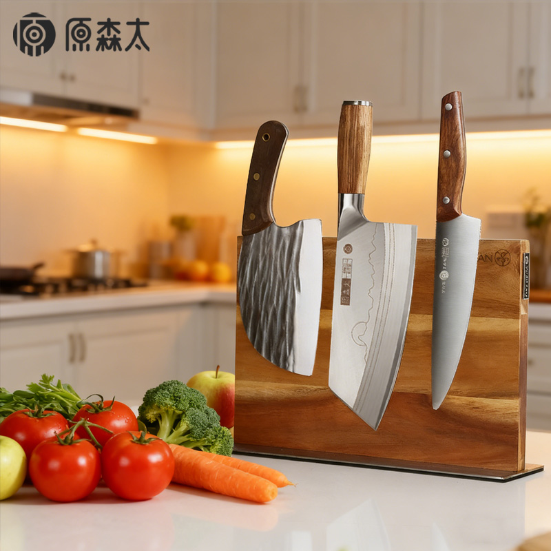 [双面磁吸]木质刀架置物架相思木