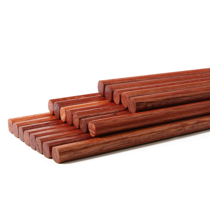 【主播推荐】原森太红铁木筷子10双装家用筷子家庭套装高档餐具