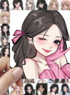 2026新款高颜值ins小学生78张甜酷may风格头像Y2K纯欲少女贴纸高颜值装饰手账手机壳贴画