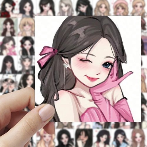 2025新款高颜值ins小学生78张甜酷may风格头像Y2K纯欲少女贴纸高颜值装饰手账手机壳贴画