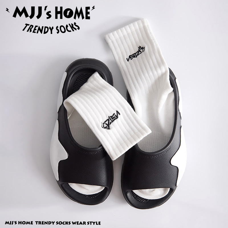 刺绣字母纯棉篮球运动袜子潮