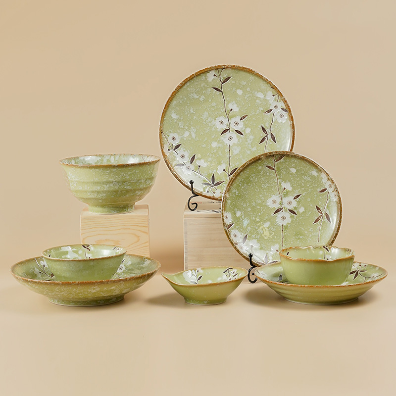 美浓烧釉下彩新中式陶瓷餐具