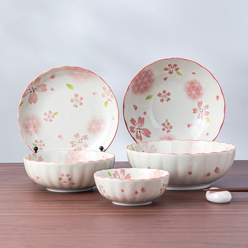 美浓烧陶瓷盘子日本进口釉下彩