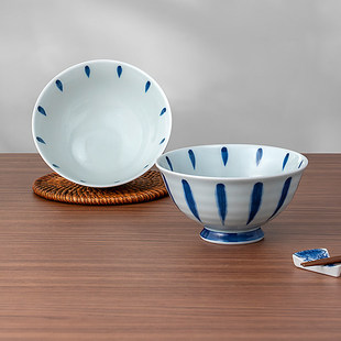 美浓烧日式进口饭碗两个装釉下陶瓷家用餐具套装