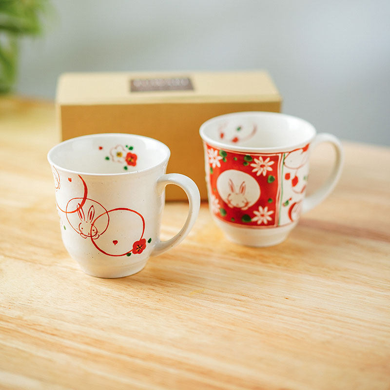 美浓烧日本进口手绘精致陶瓷马克杯水杯家用下午茶釉下彩咖啡茶杯