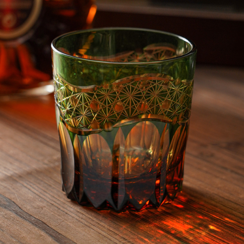 江户切子曙光洋酒杯 无铅水晶玻璃威士忌酒杯 轻奢酒杯好礼