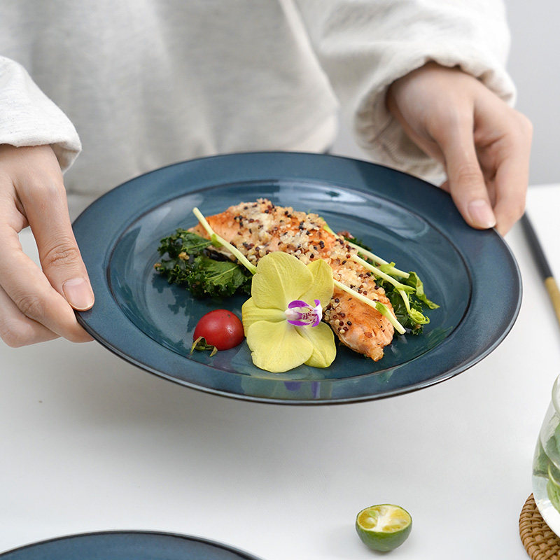 MinoYaki美浓烧米兰之夜西餐草帽盘进口意大利面飞碟盘子西式