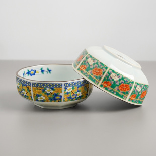 MinoYaki 进口高颜值米饭碗轻奢陶瓷碗具 吾山窑宫廷风八角碗日式