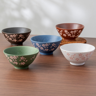 MinoYaki美浓烧窑变樱花斗笠碗特别好看的陶瓷米饭碗建盏工艺碗具
