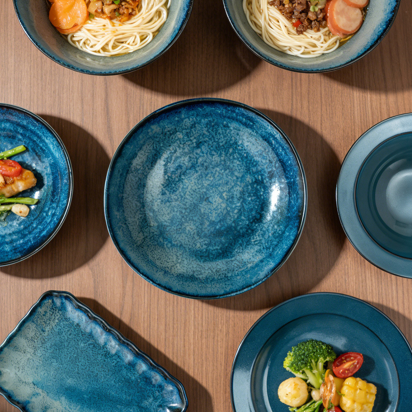 美浓烧-天目釉瓷器釉下彩餐具进口家用米饭碗汤碗和风拉面碗碟盘