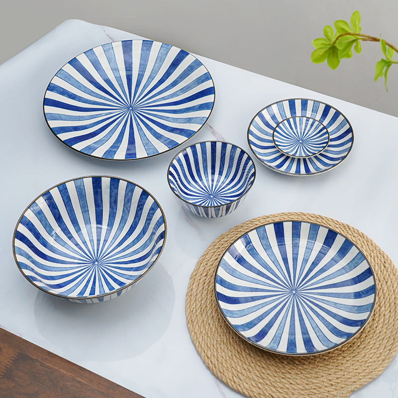 美浓烧日式釉下彩碗盘碟