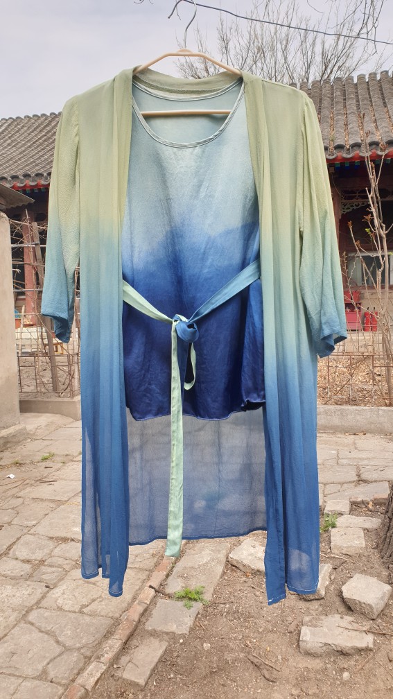 悦已风华服饰青绿上衣裙子草木染汉服半身裙