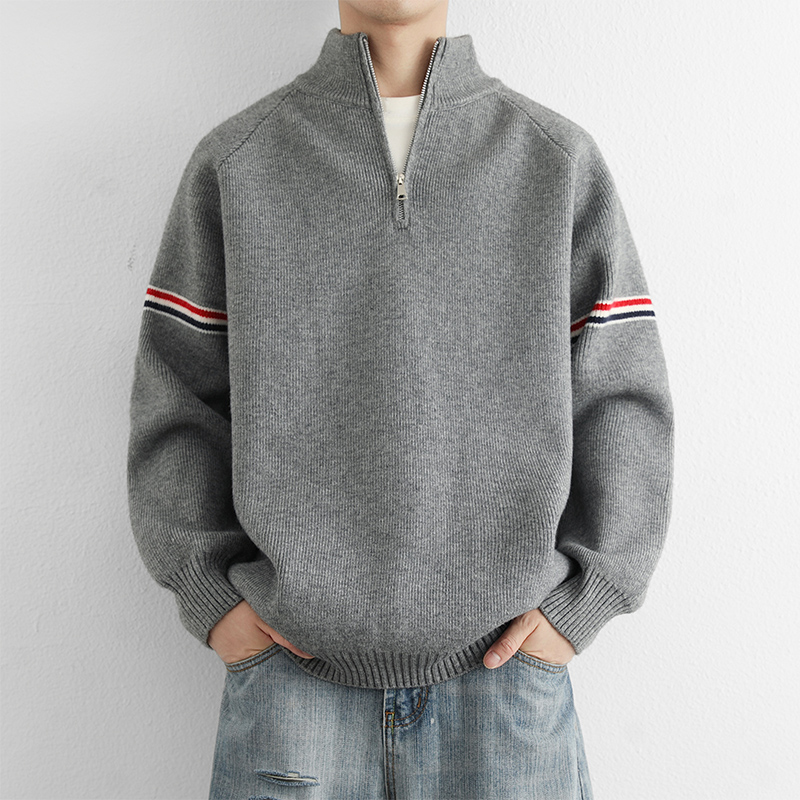 冬季立领毛衣男士2025新款针织衫青年高级感韩版宽松打底衫帅气潮