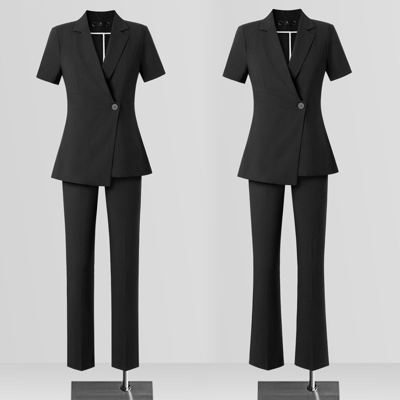 职业西装套装女夏季短袖金店珠宝店美容院工装酒店经理工作服高端图片