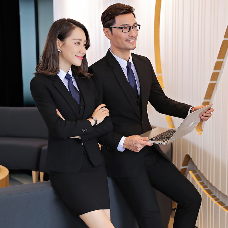 男女同款职业装女装西装套装女秋冬西服工作服工装4S销售银行正装