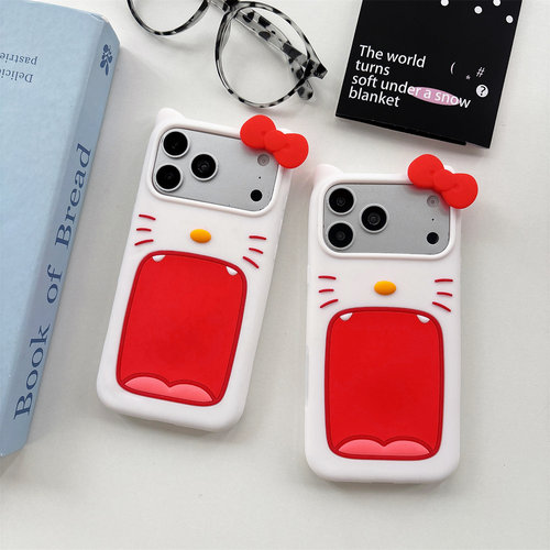 红色KT猫适用iPhone18pro手机壳苹果17promax手机套16软硅胶17保护套17pro女款16promax后盖立体日韩啊18可爱