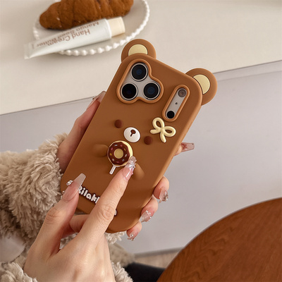 可爱小熊硅胶防摔iPhone17手机壳