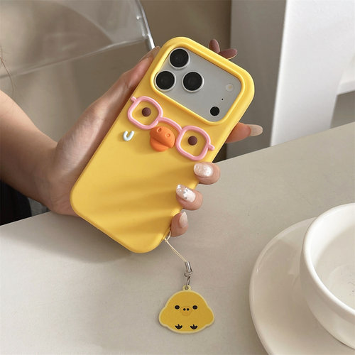 小黄鸭适用iPhone17promax手机壳软壳苹果16手机套15硅胶14proamx保护套13可爱15plus全包外壳后盖17黄色壳