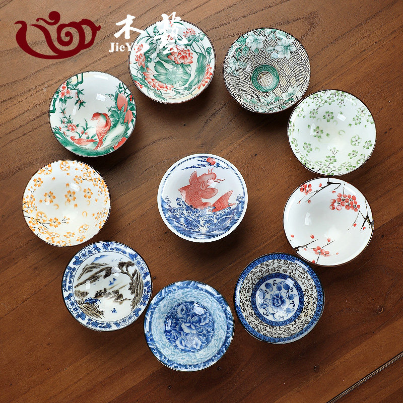 陶瓷主人杯茶杯大号青花瓷功夫茶斗笠茶盏套装个人专用单个茶杯子,餐饮具,茶杯,淘宝优惠券,粉丝福利购,淘宝优惠卷