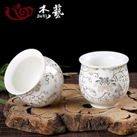 Sansui, керамическая чайная чашка, большой сине-белый чайный сервиз, двухэтажный чай