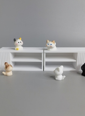 微缩可爱小猫车载中控台桌面工位装饰小摆件显示屏治愈系小玩意儿