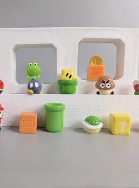 可爱超级马里奥小摆件电脑桌面车载中控显示屏治愈系装饰小玩意儿