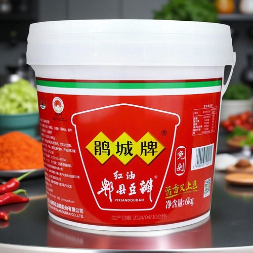 鹃城牌红油郫县豆瓣酱6kg桶装商用免剁辣椒酱炒菜火锅豆瓣调味酱