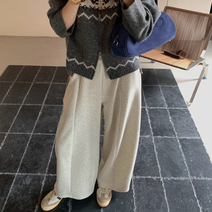百搭卫裤 rich2025秋冬新款 over 巨显瘦复合绒加厚保暖阔腿休闲裤