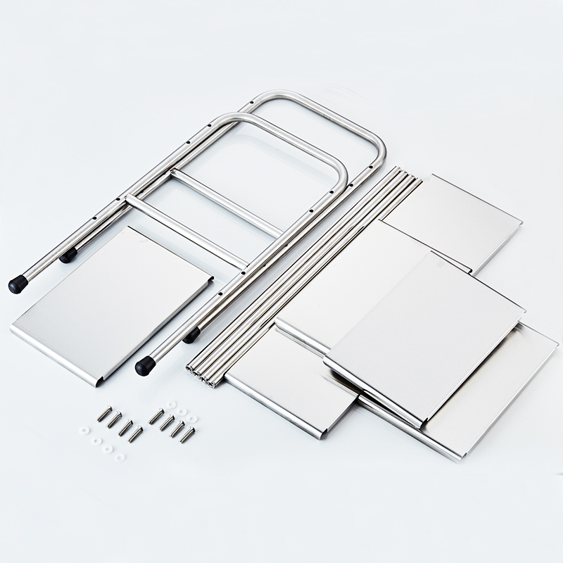 窄柜小门口厨房下水槽置物架不锈钢可伸缩橱柜多层收纳储物锅架