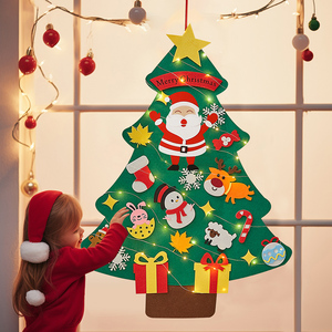 2023新款毛毡布圣诞树儿童益智diy手工材料包装饰摆件节挂件礼物