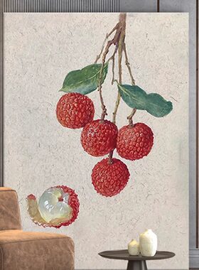 纯手绘油画简约荔枝图装饰画客厅大吉大利玄关肌理画写实挂画