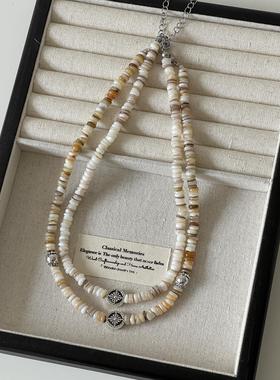 Ojala原创设计天然淡水贝壳串珠项链小众个性小清新简约百搭时尚