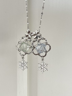 2026新款冬季雪花项链气质长期主义简约高级感毛衣链女生礼物