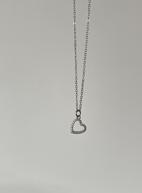 Ojala闪耀经典爱心项链原创设计锁骨链金色银色极简冷淡风