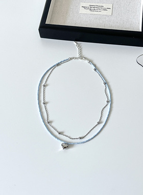 Ojala原创设计韩系ins风双层项链爱心锁骨链个性简约时尚高级感