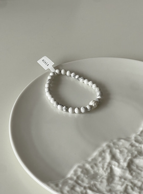 无题雪｜Ojala原创天然白松石手串新中式古风情侣款手链国风复古