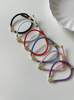 新款本命年手工红绳字母可定制手链情侣礼物男女编制饰品