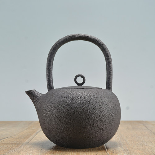 龟寿堂宝珠铁壶 日本原装进口砂铁壶高端无涂层铸铁壶烧水煮茶壶