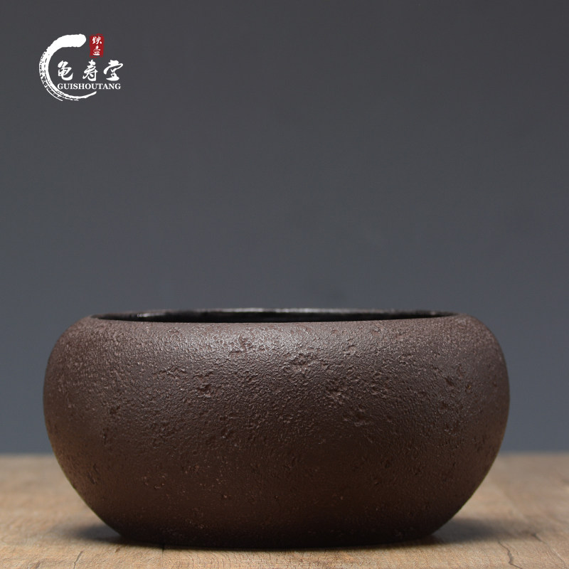 龟寿堂纯手工日本铁壶烧水壶 煮茶器 茶洗 家用电陶炉煮茶