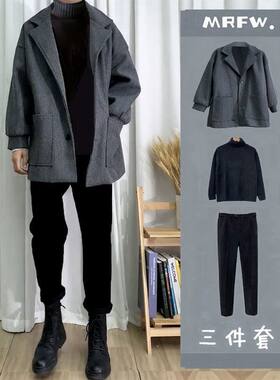 港风帅气三件套衣休闲服